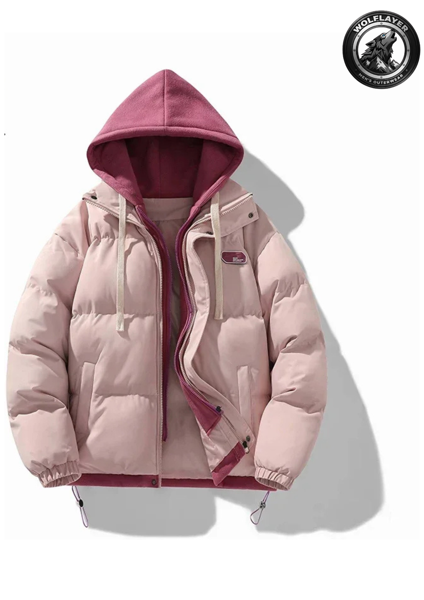 New Men’s Korean Trendy 2-Piece Hooded Puffer Jacket