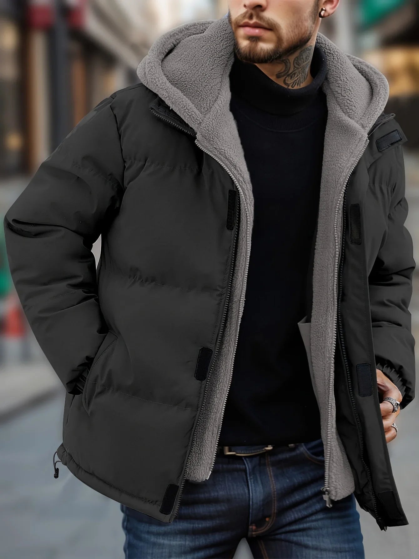 Winter Windproof Men's Faux Jacket