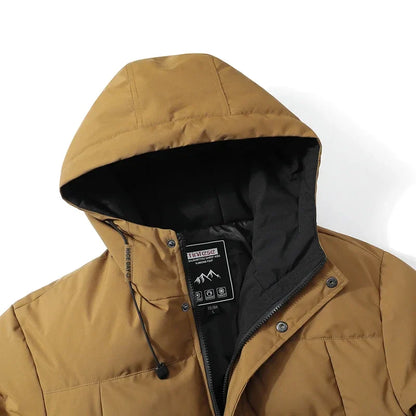 Men’s Winter Waterproof Puffer Jacket – Hooded Windbreaker Parka