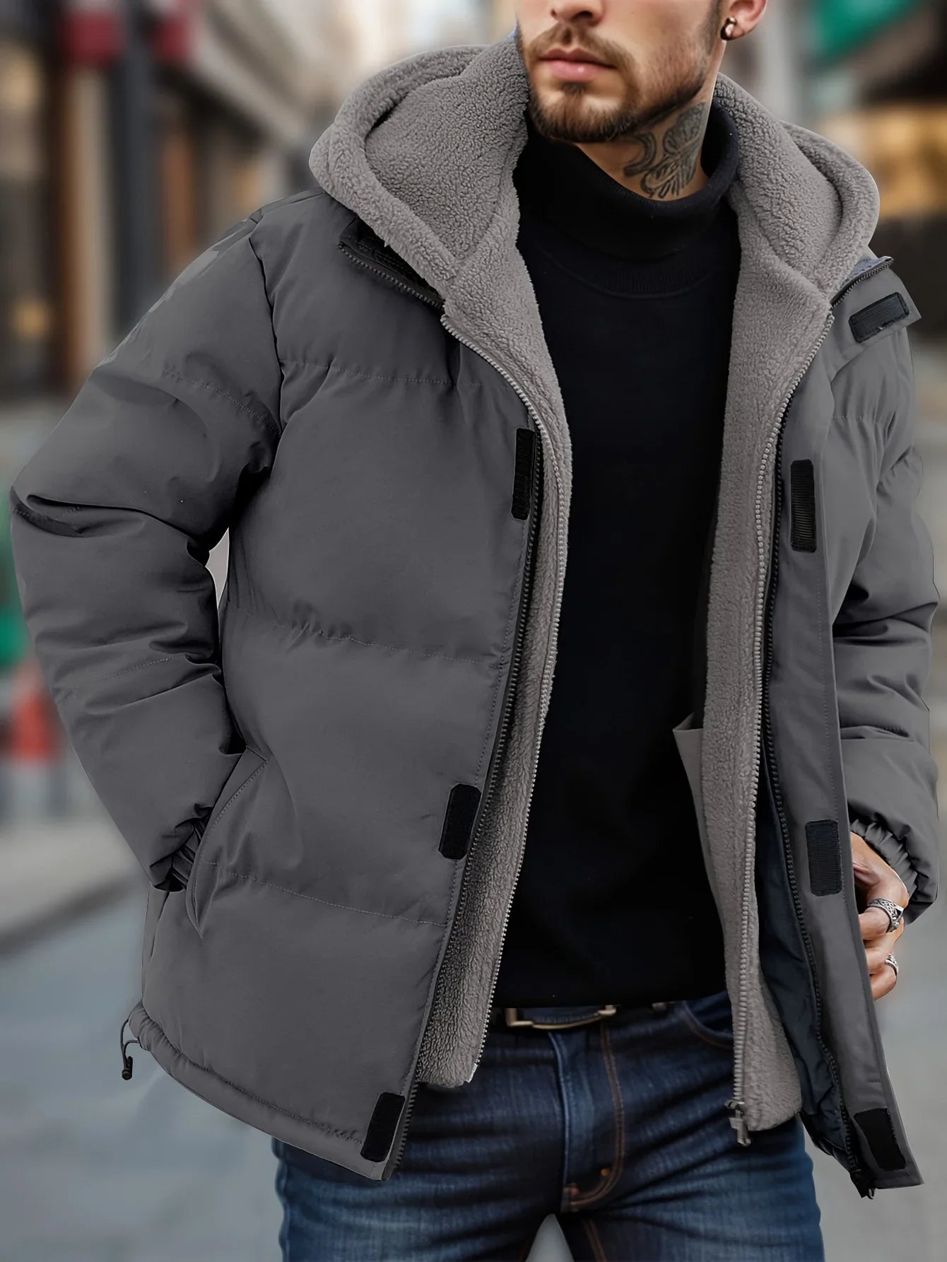 Winter Windproof Men's Faux Jacket