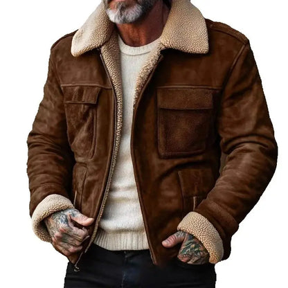 Winter Men's Lapel Zipper Cotton Jacket Coat