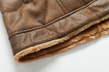 Men’s Suede Leather Jacket – Warm Winter Coat