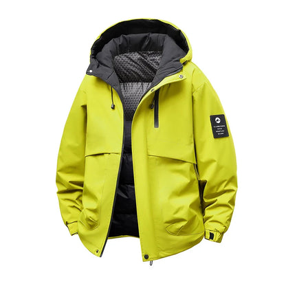 Men’s Winter Waterproof Puffer Jacket – Hooded Windbreaker Parka