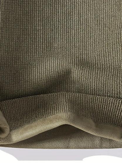 Minimal Embroidered Knit Sweater – Olive Green