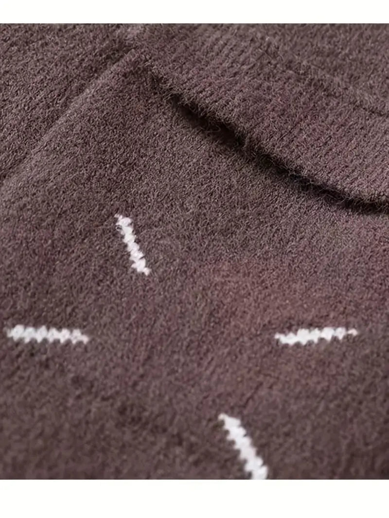 Color Block Knitted Sweater – Pink & Gray