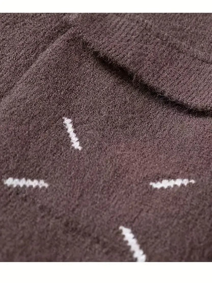 Color Block Knitted Sweater – Pink & Gray